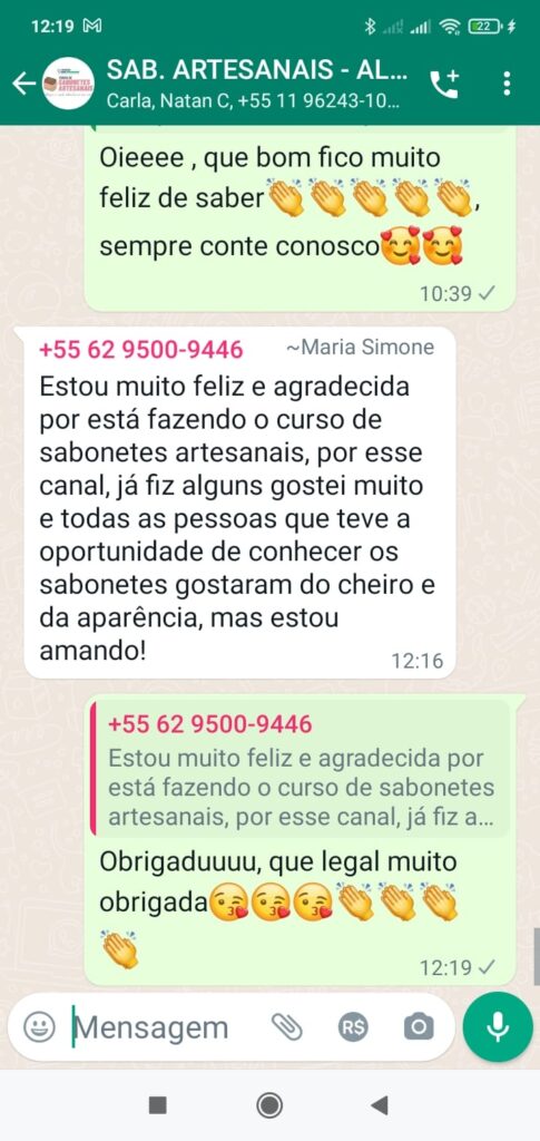 depoimentos do curso de sabonete artesanal jovem empreendedor